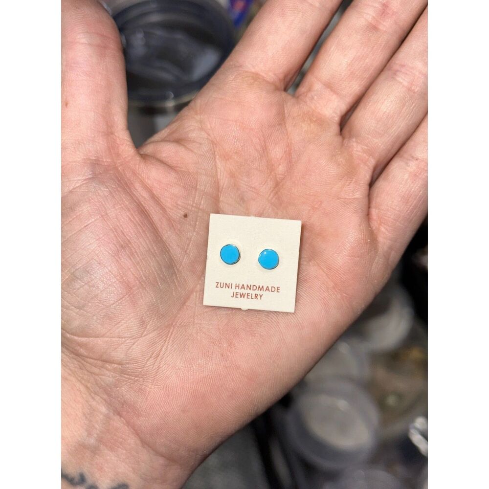 Zuni Turquoise .925 Sterling Silver Stud Earrings